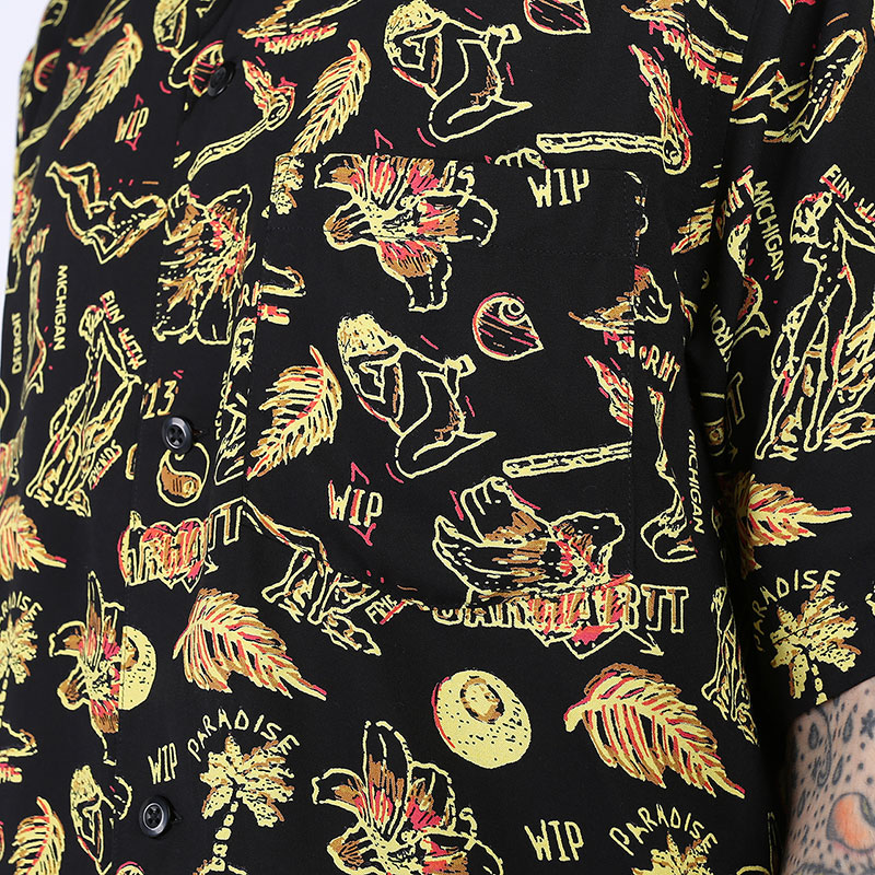 Мужская рубашка Carhartt WIP S/S Paradise Shirt (I027530-yellow)  - цена, описание, фото 3